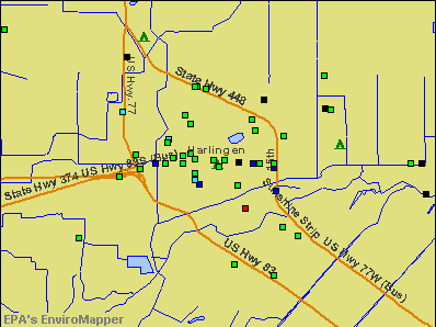 Harlingen, Texas environmental map by EPA