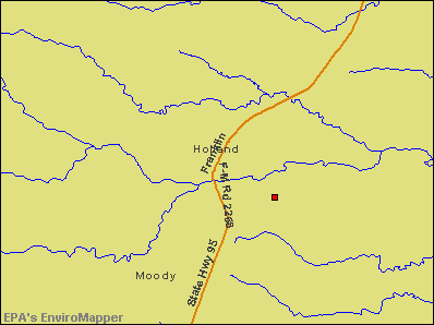 Holland, Texas environmental map by EPA