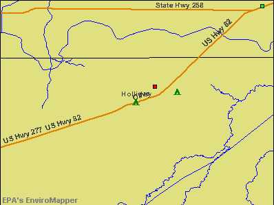 Holliday, Texas environmental map by EPA