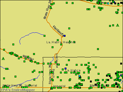 La Habra Heights, California environmental map by EPA