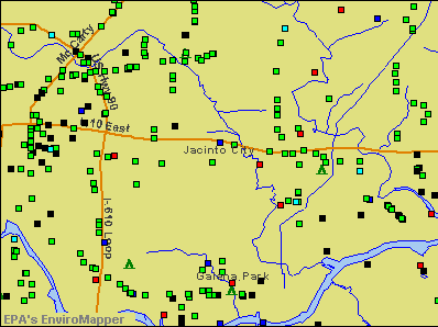 Jacinto City, Texas environmental map by EPA
