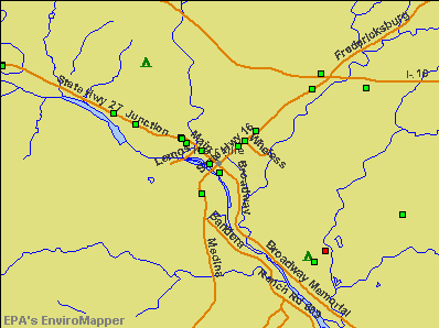 Kerrville, Texas environmental map by EPA