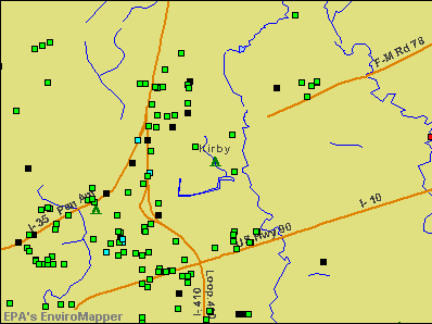 Kirby, Texas environmental map by EPA