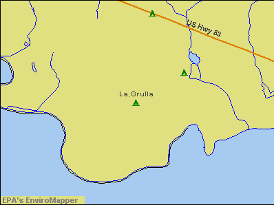 La Grulla, Texas environmental map by EPA