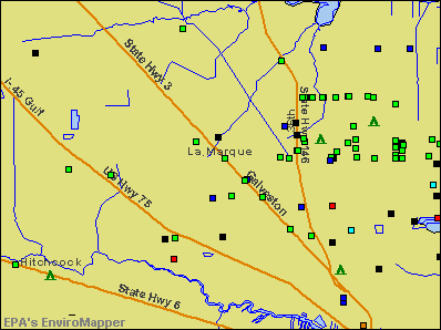 La Marque, Texas environmental map by EPA