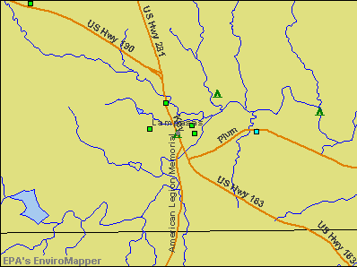 Lampasas, Texas environmental map by EPA