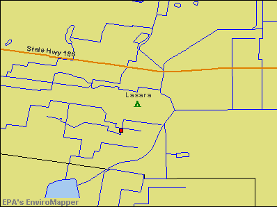 Lasara, Texas environmental map by EPA
