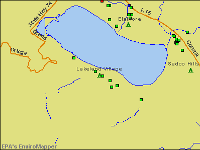Lakeland Village, California environmental map by EPA
