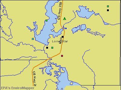 Lone Star, Texas environmental map by EPA