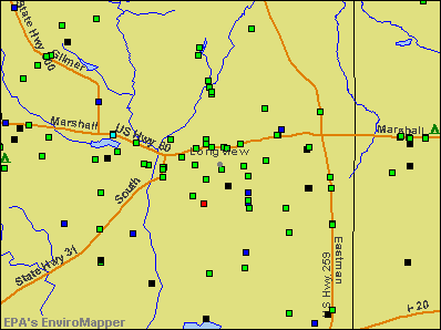 Longview, Texas environmental map by EPA