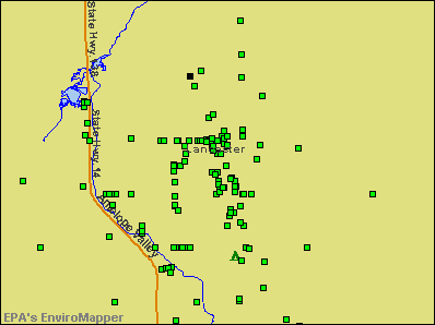 Lancaster, California environmental map by EPA