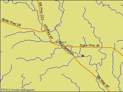 Mason, Texas environmental map by EPA