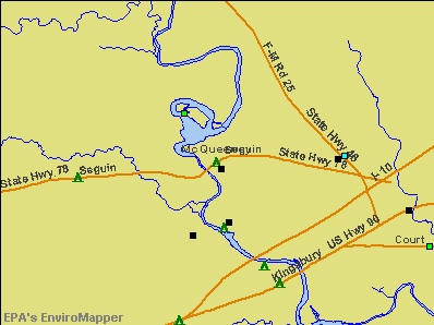 McQueeney, Texas environmental map by EPA