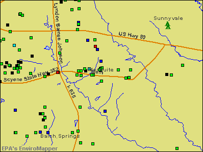 Mesquite, Texas environmental map by EPA