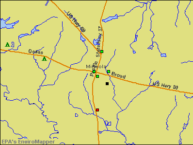 Mineola, Texas environmental map by EPA