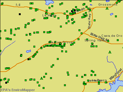 Lemon Grove, California environmental map by EPA