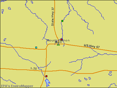 Mount Vernon, Texas environmental map by EPA