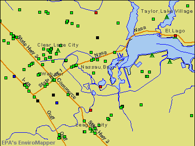Nassau Bay, Texas environmental map by EPA