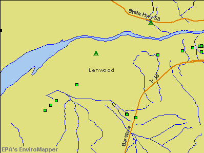 Lenwood, California environmental map by EPA