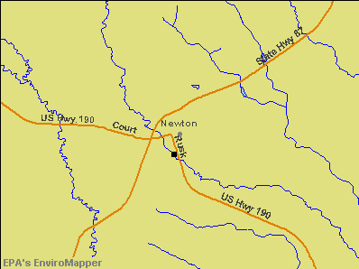 Newton, Texas environmental map by EPA
