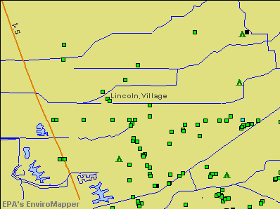 Lincoln Village, California environmental map by EPA