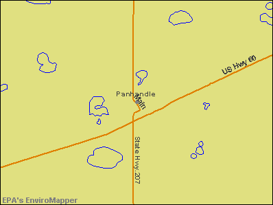 Panhandle, Texas environmental map by EPA