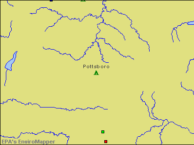 Pottsboro, Texas environmental map by EPA