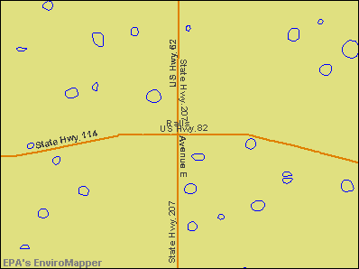 Ralls, Texas environmental map by EPA