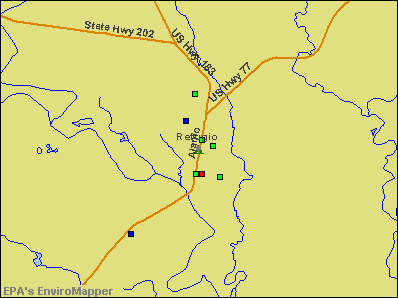 Refugio, Texas environmental map by EPA