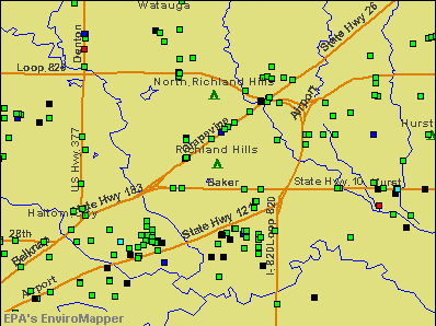 Richland Hills, Texas environmental map by EPA