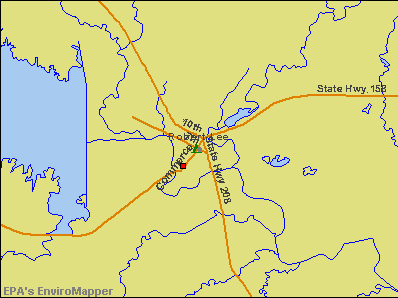 Robert Lee, Texas environmental map by EPA