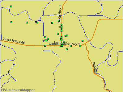 Lompoc, California environmental map by EPA
