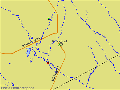 Rosebud, Texas environmental map by EPA