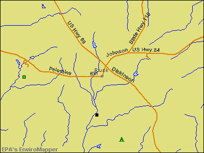 Rusk, Texas environmental map by EPA