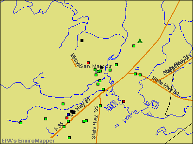 San Marcos, Texas environmental map by EPA
