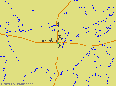 San Saba, Texas environmental map by EPA