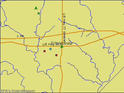 Schulenburg, Texas environmental map by EPA
