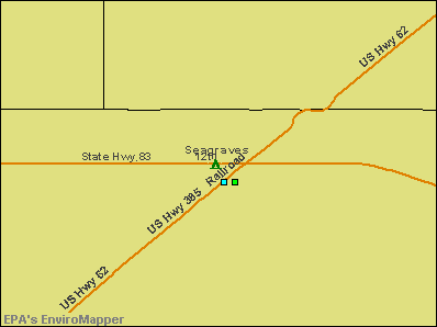 Seagraves, Texas environmental map by EPA