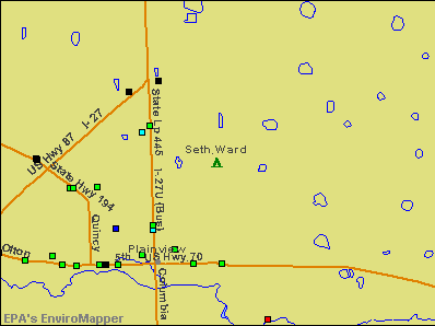 Seth Ward, Texas environmental map by EPA