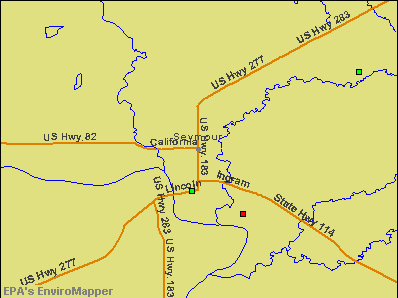 Seymour, Texas environmental map by EPA