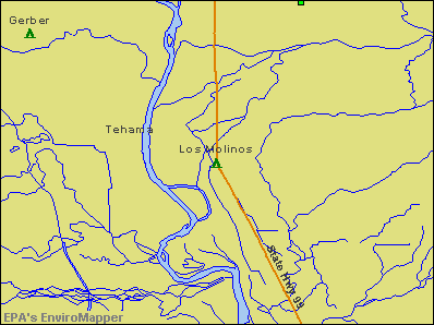 Los Molinos, California environmental map by EPA