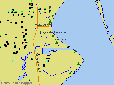 Shoreacres, Texas environmental map by EPA