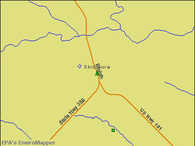 Skidmore, Texas environmental map by EPA