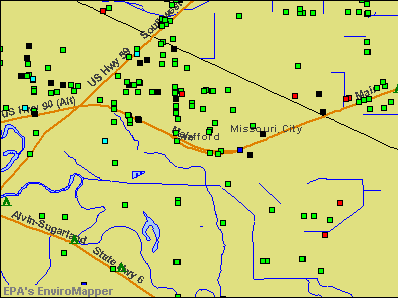 Stafford, Texas environmental map by EPA