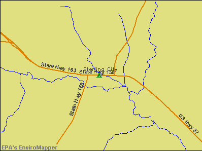 Sterling City, Texas environmental map by EPA