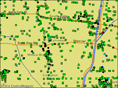 Lynwood, California environmental map by EPA