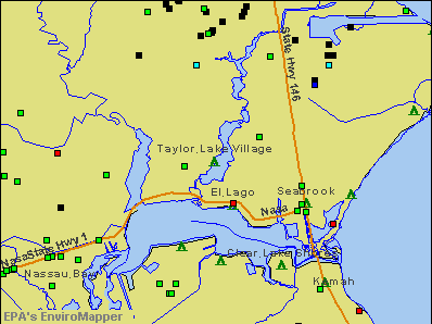 Taylor Lake Village, Texas environmental map by EPA