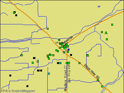 Madera, California environmental map by EPA