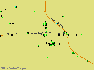 Manteca, California environmental map by EPA