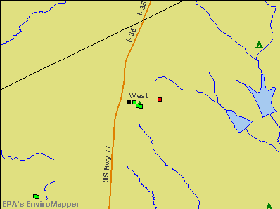 West, Texas environmental map by EPA